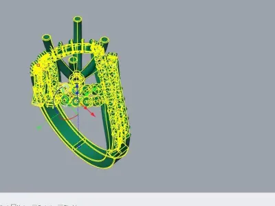 Diamond ring White gold 3D print model