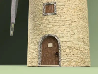 Windmill Low-Poly Low-poly 3D model