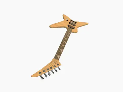 Electric Guitar I09 Light Wood - Music Instrument Design Free low-poly 3D model