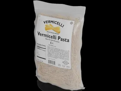 Penne fusilli macaroni vermicelli shells and shapes Vermicell... 3D model