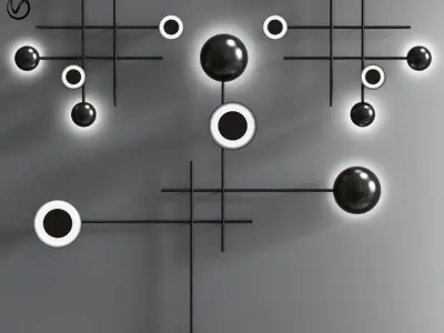 Gaia - Modern suspended or wall led lamp 3D model