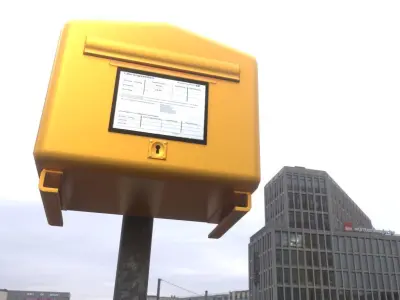 Public Mailbox 1 Low-Poly Re-Textured Version Low-poly 3D model