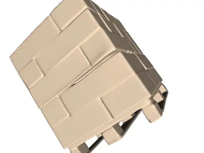 Pallet with concrete blocks 2 3D print model