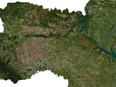 Ukraine Terrain 3D Map 3D model