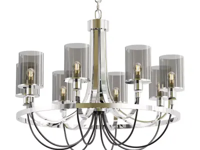 ombra-a2995lm-8cc modern chandelier with chrome finish and gl... 3D model