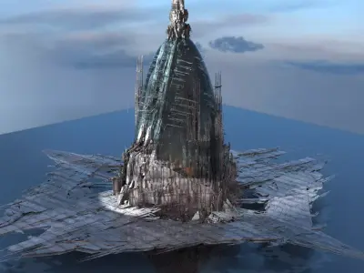 Glass Sci fi observation structure  3D model