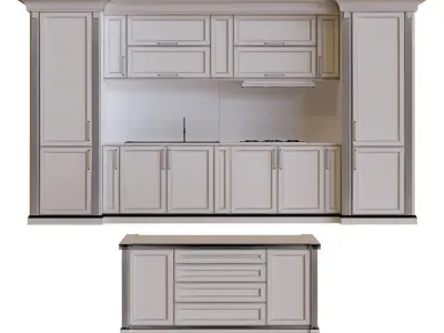 kitchen set 007 lowpoly Low-poly 3D model