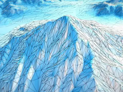 Snow and Desert Mountain Pack  - Low Poly Low-poly 3D model