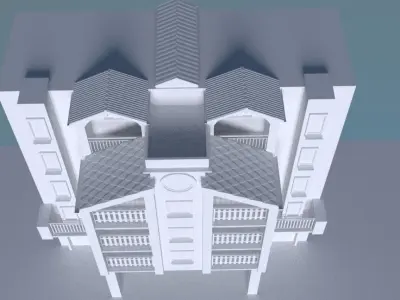 modern apartment building 3D print model