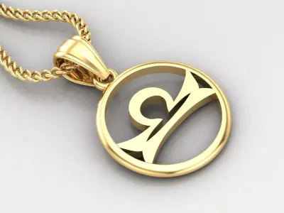 Circle Libra Light Gold Pendant Version 6 3D print model