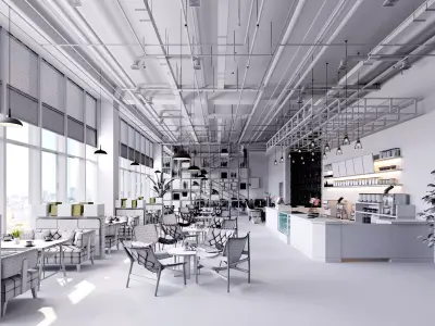 cafe coffee house 3D model