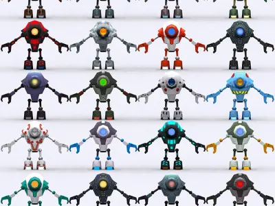 3DRT - Chibii-robot-06 Low-poly 3D model