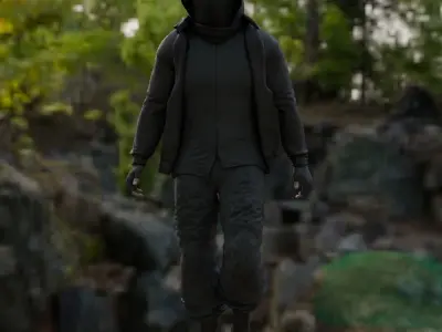 Cyberpunk character Spy assassin Free 3D model