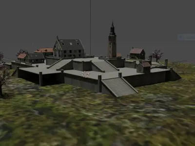 Free Fire Clock Tower Model Low-poly 3D model