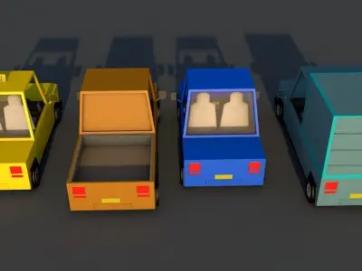 Cartoon cars Free 3D model