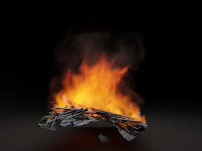 Burning garbage pile vdb 3D model