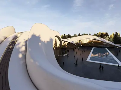 Amorphous Organic Shopping Mall Cultural Center Futuristic Model 3D model