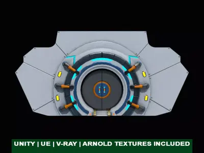 Sci Fi Door 03 All PBR Unity UE Textures Included Low-poly 3D model