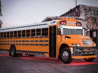 International School Bus Custom 3D model