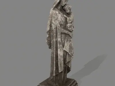 Woman Statue Low-poly 3D model