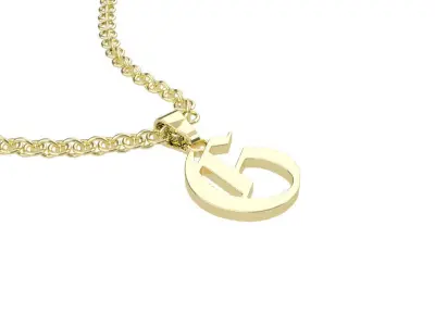 Gothic G letter pendant 3D print model