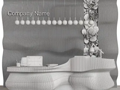 reception desk composition Low-poly 3D model