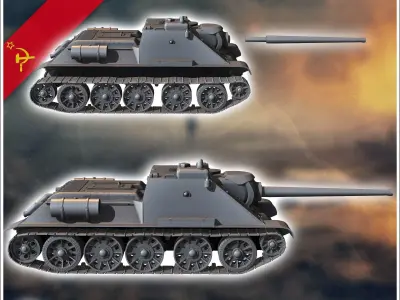 SU-85 tank destroyer - Soviet army WW2 Second World East front O 3D print model