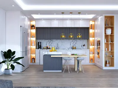 neo classic kitchen 2018  3D model