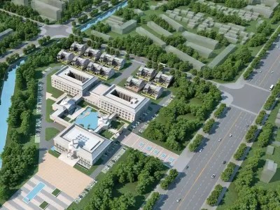 Modern Civic Campus 3D model