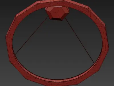 DODECA gold pendant light with circular shape 3D model