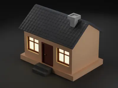 Simple House Low-poly 3D model