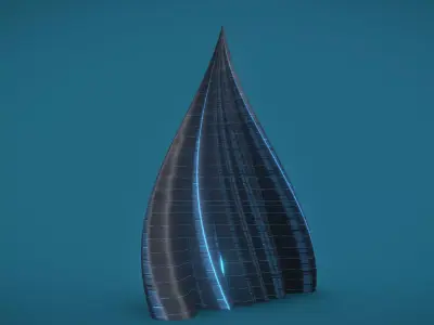 Tube Building Alien Windows 3D model