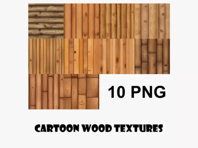 Cartoon Wood Textures Pack 27 - 10x PNG  Texture