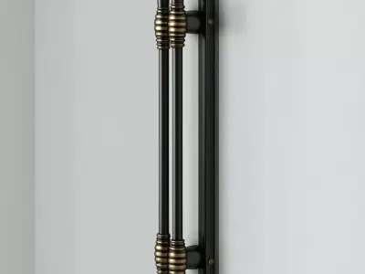 Modern Double Door Pull Handle Low-poly 3D model