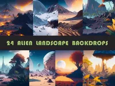 Alien Worlds Backdrop Images 3D model