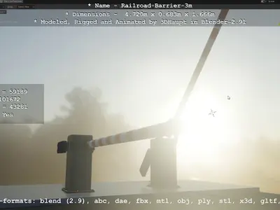 Railroad Barrier 3m High-Poly  3D Model Pack