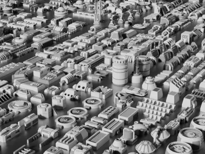 ULTIMATE Sci-Fi Greebles Pack 3D model