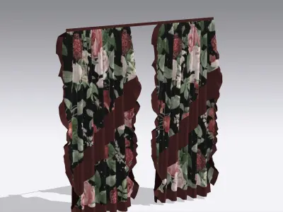 Curtain Low-poly 3D model 38