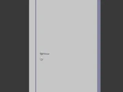 White Panel Door Low-poly 3D model