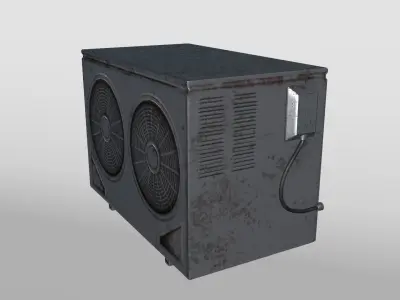 Seasoned Wall-Mounted Air Conditioner Unit Low-poly 3D model