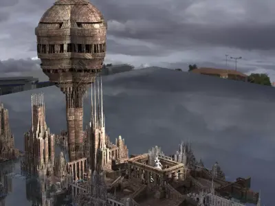 Alien Dome monitor City Kit bash 2 3D model 3D model