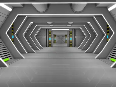 Sci Fi Corridor 3D model 157