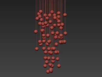 DESAFINADO chandelier with glass balls hanging from it 3D model