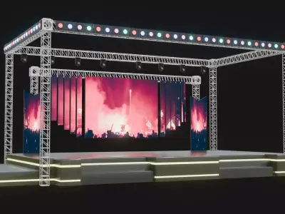 Entertainment Concert Event Stage 3D Model with Lights 3D model