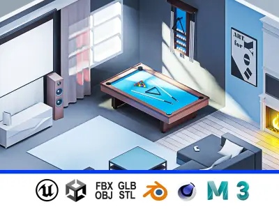 Room 20 Low-poly 3D model