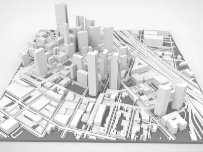 Cityscape New York USA fragment city 3D model buy