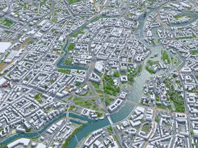 Wroclaw Downtown Poland Low-poly 3D model