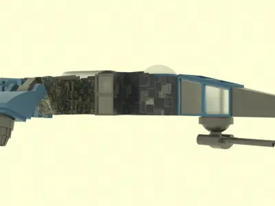 Zenit-E Spaceship  Low-poly 3D model