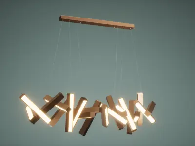Chandelier Low Poly Game Ready pendant light - person Low-poly 3D model