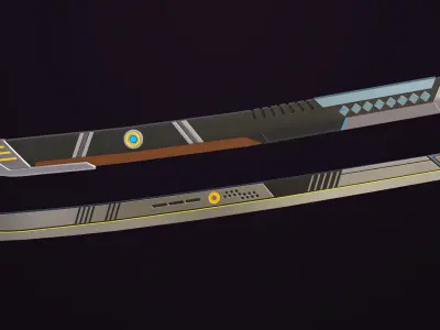  Sci-Fi Sword 01 All PBR Unity UE Textures Included Low-poly 3D model